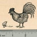 Rooster and Chick Rubber Stamp, Father's Day Series K32609 Wood Mounted