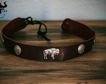 Big Buffalo Leather Hatband