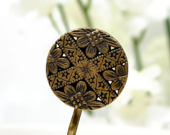Celtic Bobby Pin Bronze Hair Pin Metal Bobbies Bronze Hair Clip