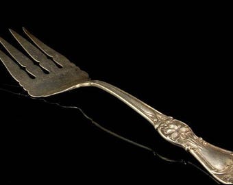 Antique Art Nouveau Manchester Mfg Co Sterling Iris Server Fork