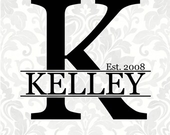 Custom Last Name svg; Custom Name svg; Personalized svg; Monogram Split Letter; Custom Wedding svg; (SVG, PDF, Digital File Vector Graphic)