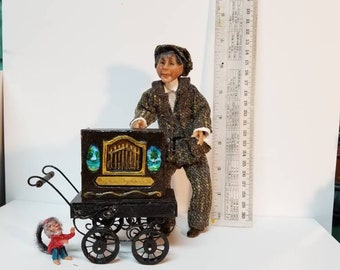 ooak 1/12 scale art doll organgrinder