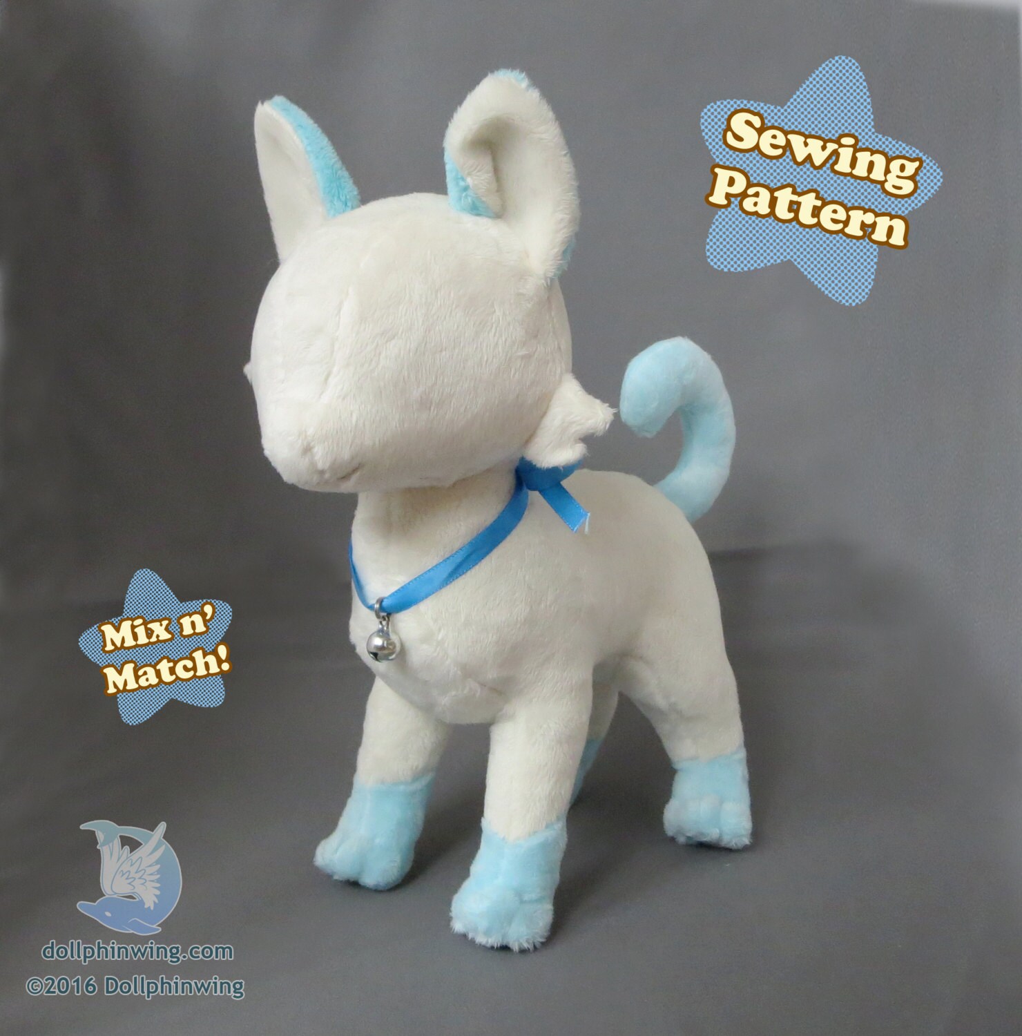 Cat Plush Sewing Pattern Feline Plushie Pattern PDF Download