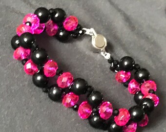 Bracelet & Earrings "pink bubles" A77
