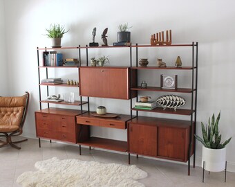 Danish Modern Freestanding Wall Unit by Lyby Mobler Denmark