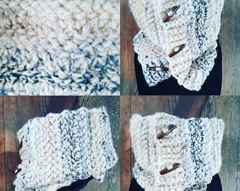 Chunky Cowl/ Wood buttons/ Custom