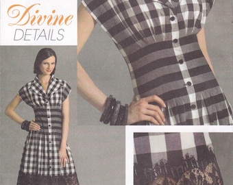 FREE US SHIP Vogue 8353 Divine Details Pin Tuck Midriff Dress 2007 Out of Print size 12 14 16 Bust 34 36 38 ff New Sewing Pattern