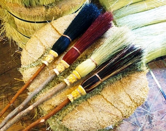 Small Witch's Besom in your choice of Natural, Black, Rust or Mixed Broomcorn - Magical Broomstick - Witch's Broom