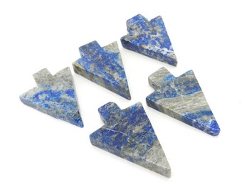 Lapis Lazuli Arrowhead Top Side Drilled Bead - Bulk of 5 - (RK38B10b-01(5QTY))