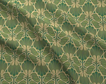 Art Nouveau Fabric by the Yard Art Deco Abstract Pearl