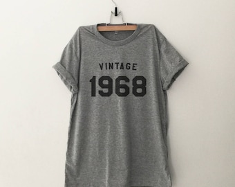 1968 shirt 50th birthday gift for women tshirts men gift for dad custom number birth year t shirts