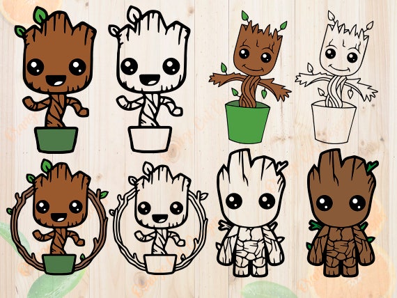 Download Baby Groot Svg Layered Baby groot Dxf Svg Eps Png