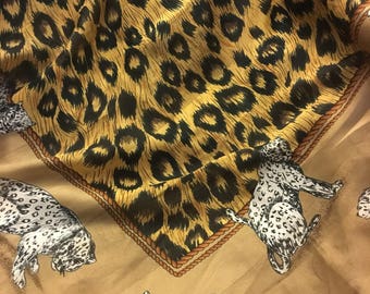 Vintage leopard print scarf, leopard print shawl