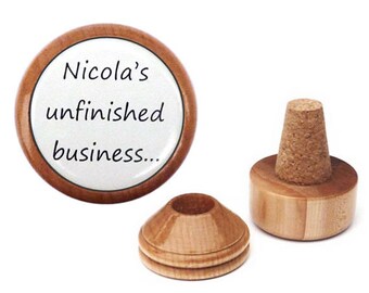 Unique and unusual gift for women her girlfriend | Personalized wine bottle stopper and cork holder
