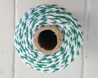 100mt roll 12ply FOREST/WHITE Bakers Twine 100% cotton