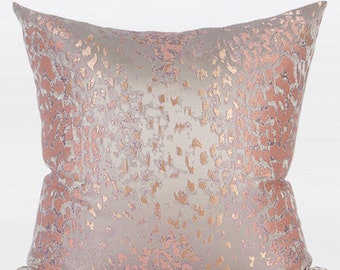 Luxury Pink Leopard Pattern Satin Jacquard Pillow 20"X20"