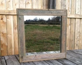 Rustic Decor - Reclaimed Wood Mirror - Man Cave - Industrial Rustic Mirrors