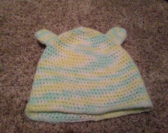 Crocheted Hat with Bear Ears