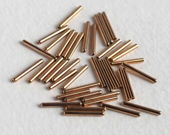 Vintage Gold Plated Beveled Tube Bead Mix (approx 80X) (B607)