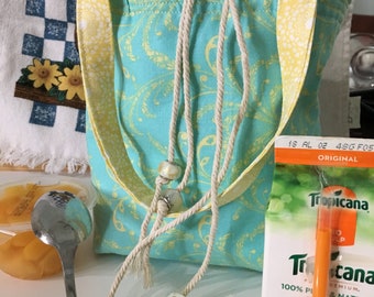 Drawstring lunch bag, lunch bag, lunch, bag