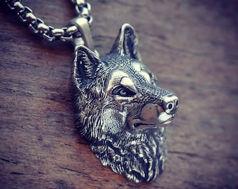 Wolf Jewelry Wolf necklace Werewolf pendant Werewolf jewelry Animal jewelry Wolf totem Viking wolf Men's gift Wolf head Wolves Amulet wolf