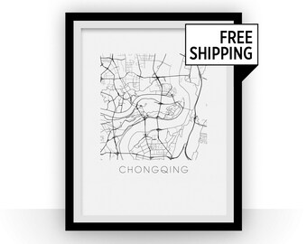 Chongqing Map Print