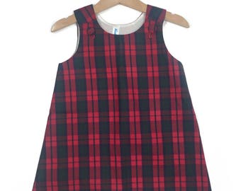 Girl's Plaid Jumper Dress