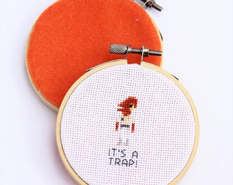 it's a trap - Admiral Ackbar - Star Wars - cross stitch