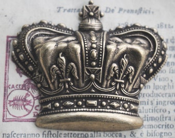 Royal Crown Brass Stamping, Extra Large, Brass Ox, Medieval Stampings Made in the USA