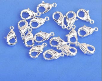 5 x 5 mm Silver 925 10 clasps