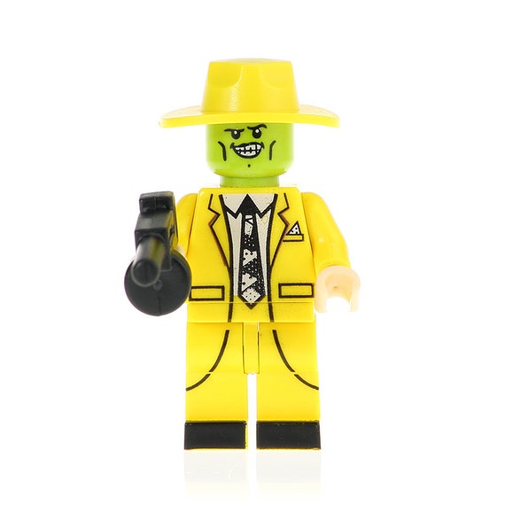 The Mask Jim Carrey Minifigure fits LEGO with Hat and Weapon