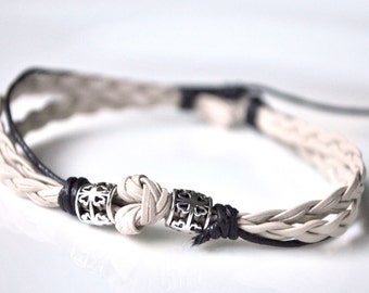 White cord men bracelet