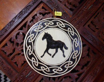 6.5" Horse Pyrography Art - Wood Art, Horse Wall Art, Animal Art, Spiritual Wall Art