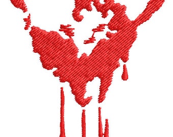 Bloody Hand Embroidery Design