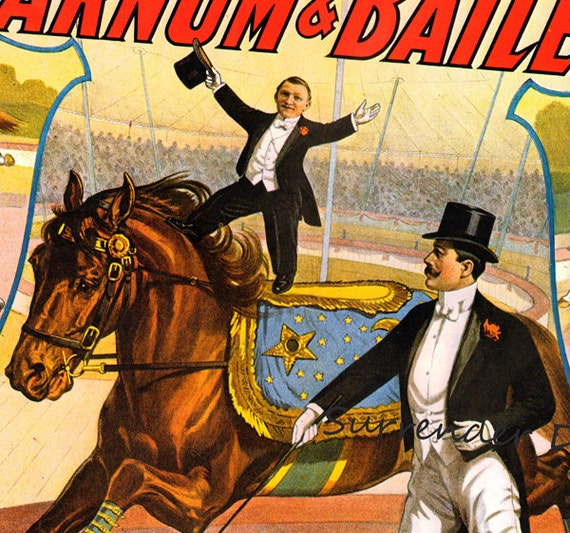 Midget Bareback Horse Rider Barnum & Bailey Circus Poster USA
