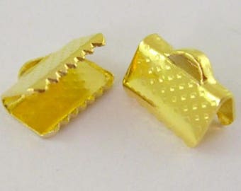 Gold 10 10 mm crimps for ribbons