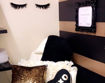 Lashes Decal Eyelash Sticker Lash Wall Decal Makeup Decor Hair Salon Makeup Wall Decal Eyelash Mascara Lashes Decal Sticker Hair Salon Decor