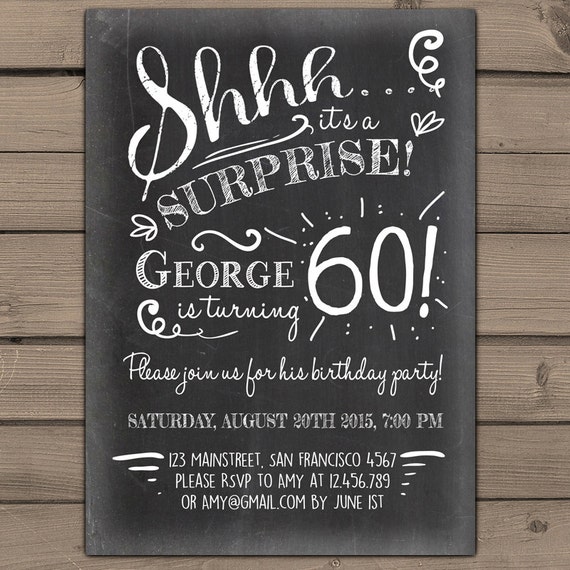 items similar to surprise 60th birthday invitation free surprise birthday invitation templates