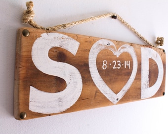 Shabby Chic Wedding Decor Personalized Love Sign Reclaimed Wood Beach Wedding Reception Anniversary Vintage Wedding Photo Prop Bridal Shower