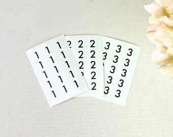 Table Number Stickers Modern Sans-serif font