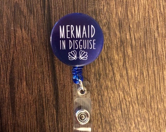 Mermaid Retractable Badge Holder