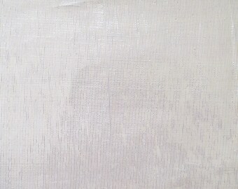 Voile fabric lamé thin stripes white gold