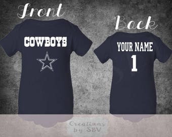 Dallas Cowboys customize Navy baby bodysuit, Cowboys Football bodysuit, Cowboys Bodysuit