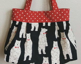 PLEATED TOTE - Dapper Polar Bear