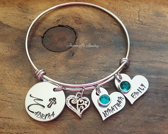 Handstamped Madrina Bangle, Personalized Madrina Bracelet, Baptistim Gift for Madrina, Will You Be My Madrina, Godmother Gift, Madrina Gift