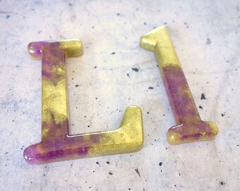Decorative Letter L Wall Decor. Handmade Resin Letter, Gold Letter, Alphabet Letter, Wall Letter, Letter Monogram, Hanging Letter Art.