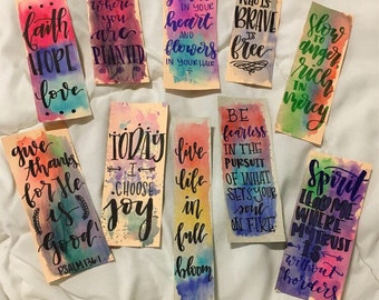 watercolor bookmarks with quotes