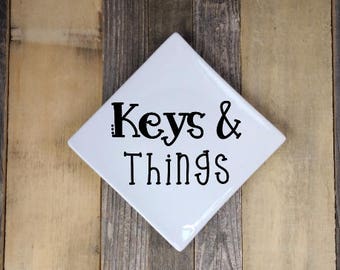 Gift Idea for Family, Personalized Jewelry Dish, Hand Painted Trinket Dish, Jewelry Dish, Key Dish, Custom Quote dish, Sayings Trinket Dish