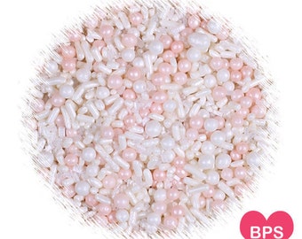 Sprinklefetti Light Pink Sprinkles Mix, Pastel Sprinkles, Edible Sprinkles, Mini Sugar Pearls, Nonpareils, Cake Sprinkles, Cupcake Sprinkles
