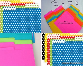 Pack of 10 Colorful 4 x 6 Mini Folders For Coupon Organizer